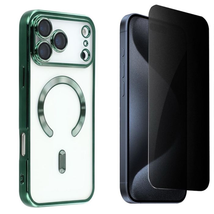 Iphone 17 AIR PRO MAX Husa Defender Magsafe + Folie Sticla Privacy D+