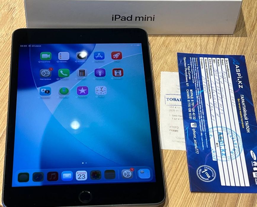 iPad mini 5 поколение, IOS 26. С коробкой и чеком