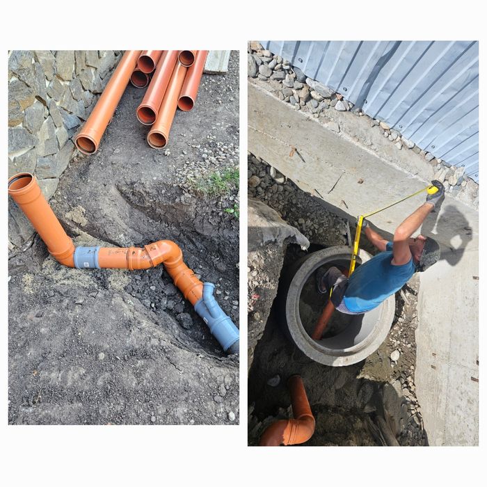 Racordări canalizare și utilități,excavații,nivelări,excavator,buldo