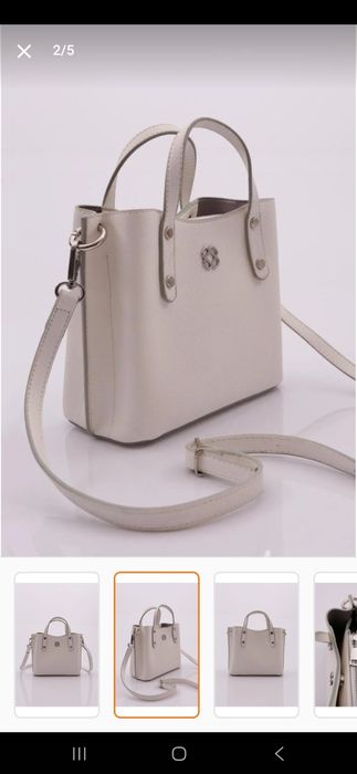 Бяла чанта кроко кожа