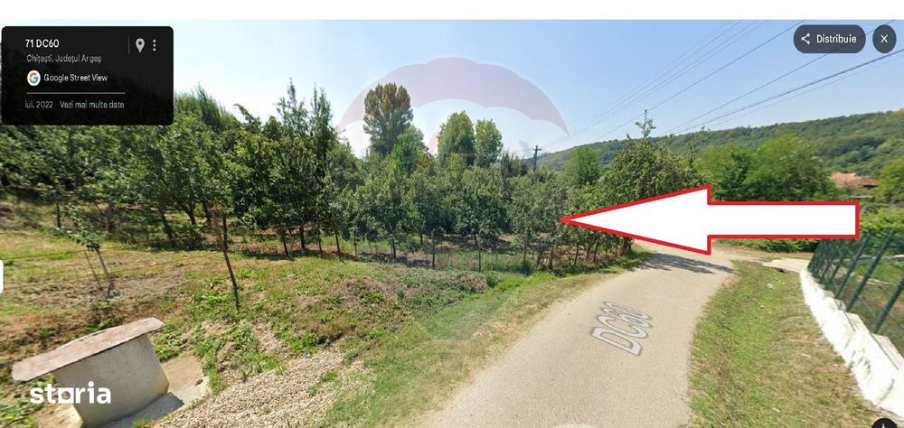 Teren 1.736mp Chițești-AG, Ideal Casă, Deschidere la Asfalt, Utilități