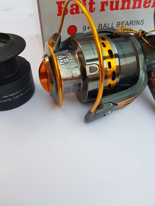 SET 4 Lansete 3,9m din 3 bucati + 4 Mulinete DIAMANT KT6000+ROLE  FIR