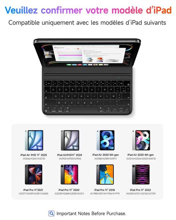 Husă cu tastatură AZERTY pentru iPad