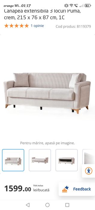 Vând canapea extensibila