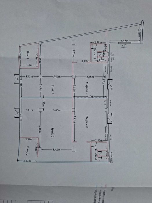 Inchiriez DOUA SPATII COMERCIALE, alaturate, de 173 mp utili , fiecare