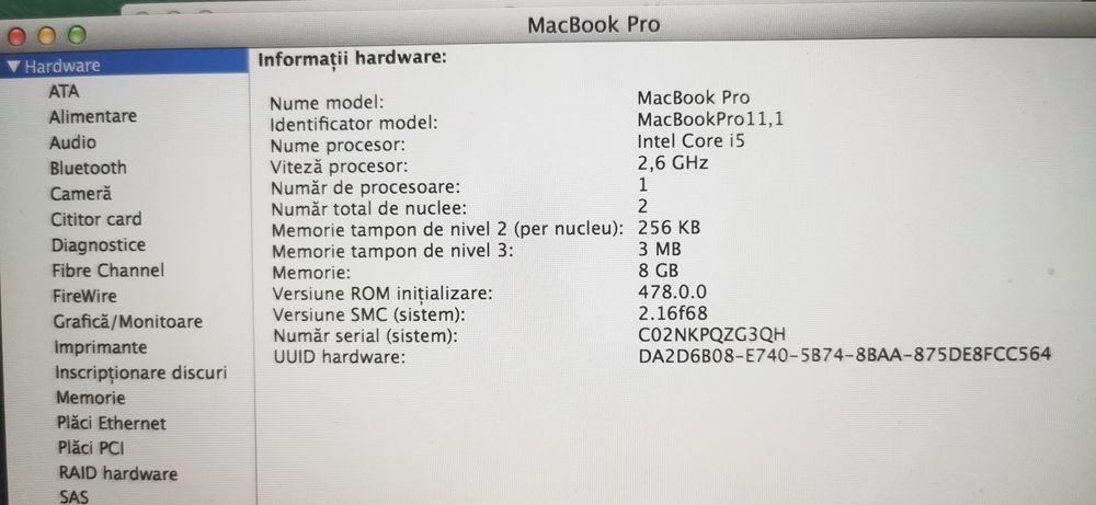 Macbook Pro 2014 Retina Intel i5 2,6 GHz