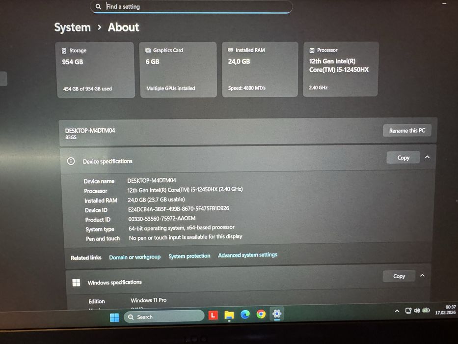 Laptop Gaming Lenovo LOQ 15IAX9, i5 12th, 24GB RAM, RTX 4050