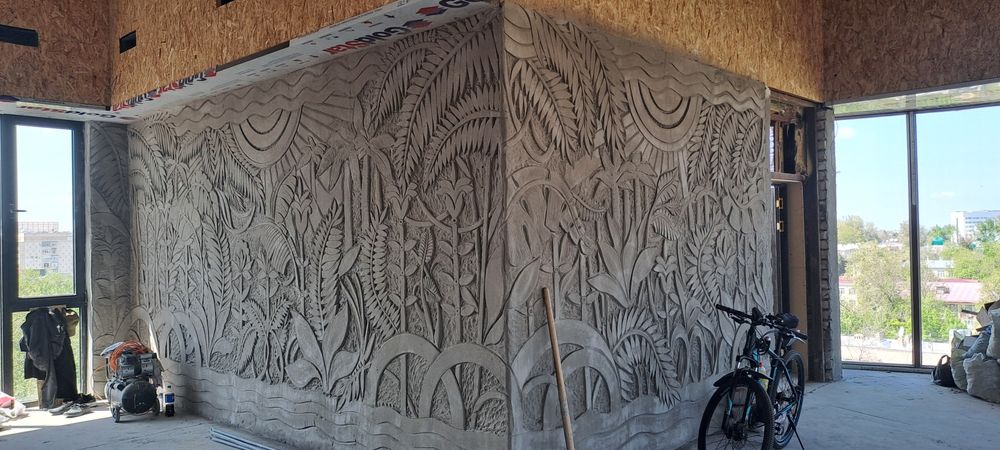 Декорирование стен, скалы, нарезка, имитация, горный камень, художники