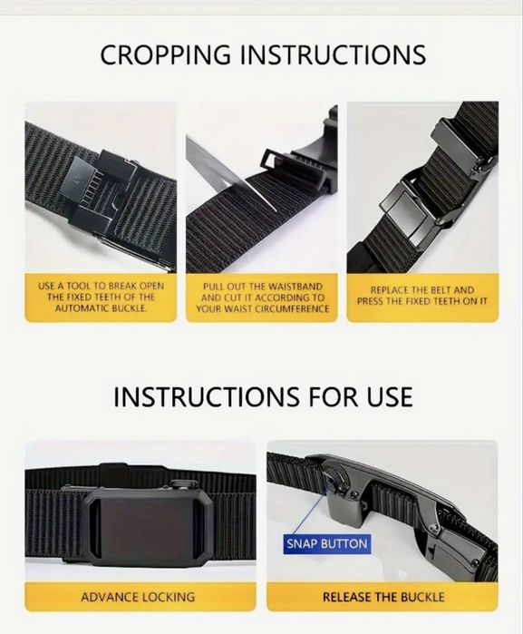 Мъжки тактически плетен колан с автоматична катарама/Работно-ежедневен