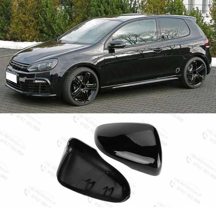 Capace oglinda Volkswagen Golf 6 Mk6, Touran negru lucios