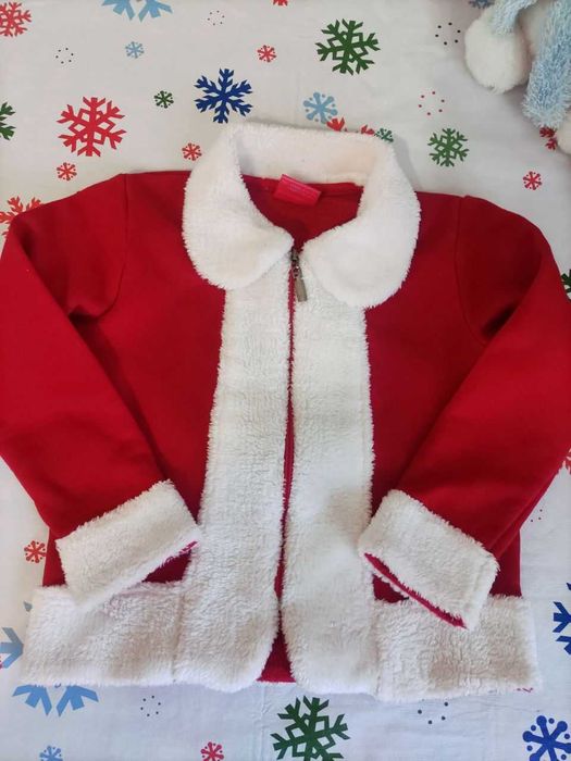 Красный новогодний костюм для девочки 5/6 лет