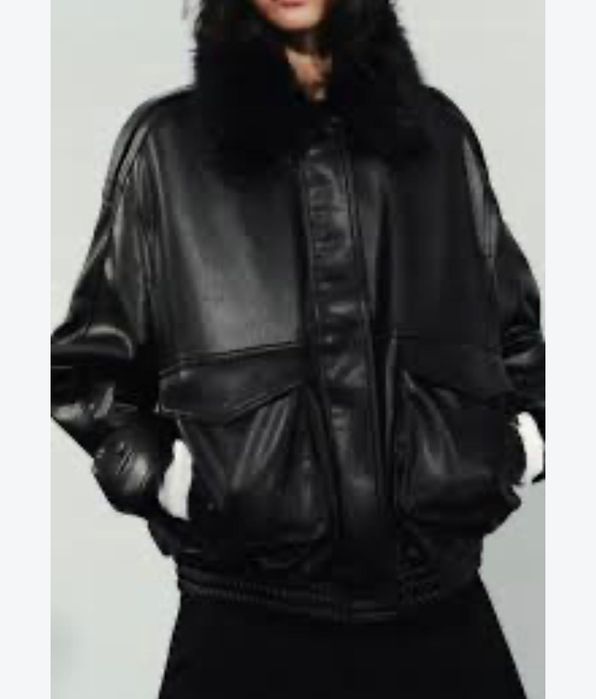 кожено бомбър яке Zara