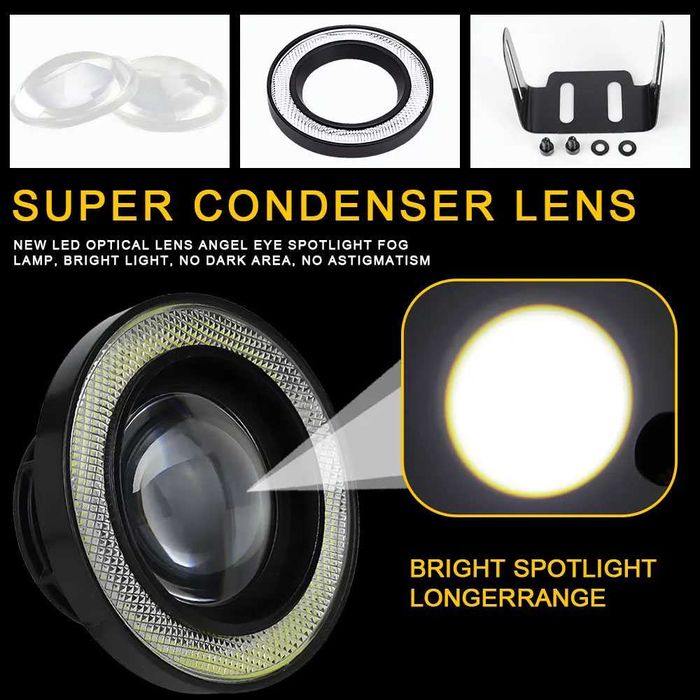 LED Халогени Лупи за Вграждане 64 мм с Ангелски Очи – Модел PG469