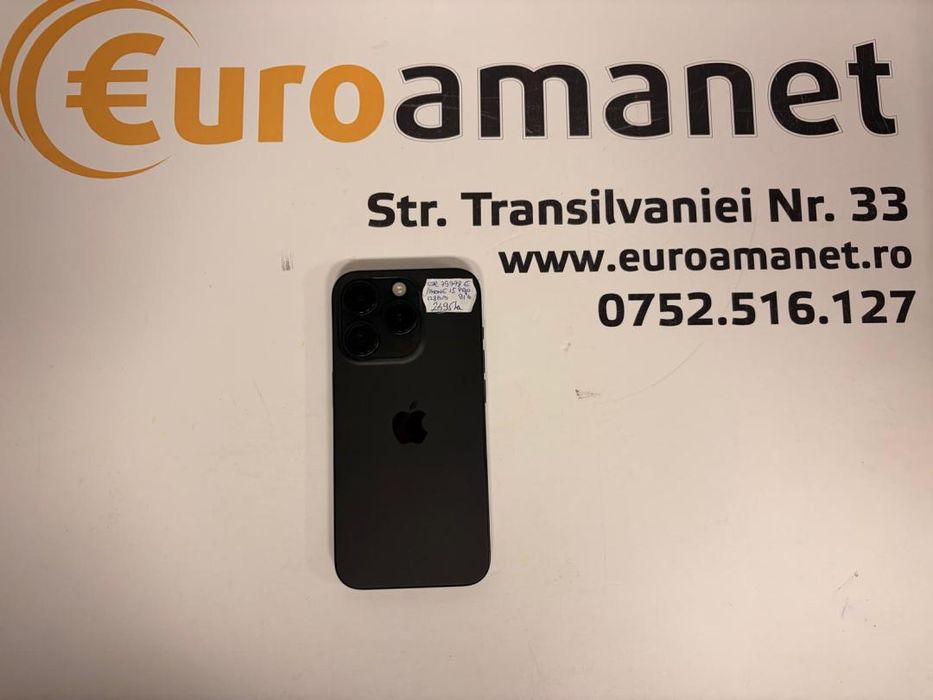 Telefon Apple iPhone 15 Pro, 128 GB, 5G, titan negru -T-