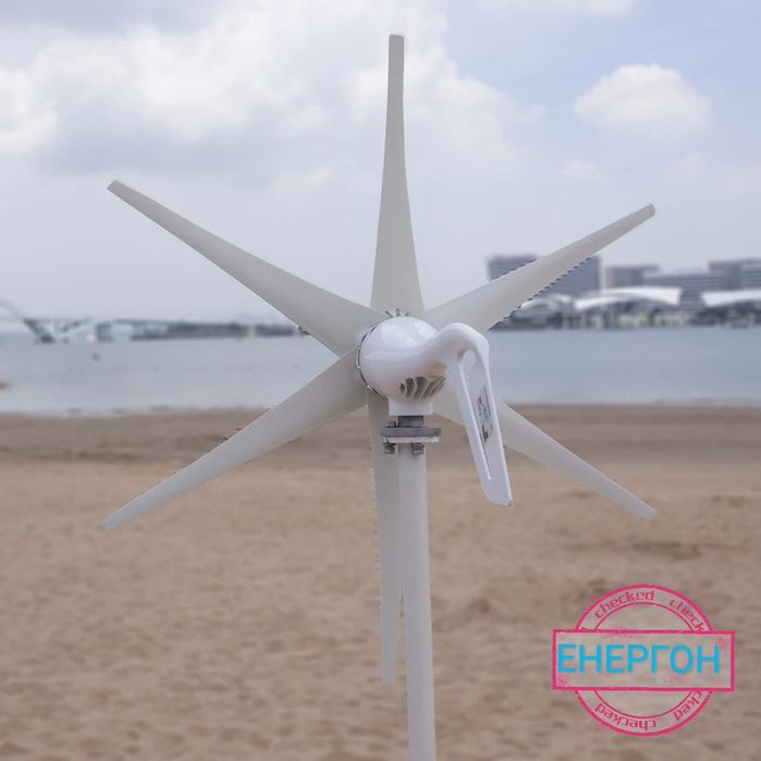 НОВ ветрогенератор 12v 800w 6 витла вятърна турбина перка зелена енерг