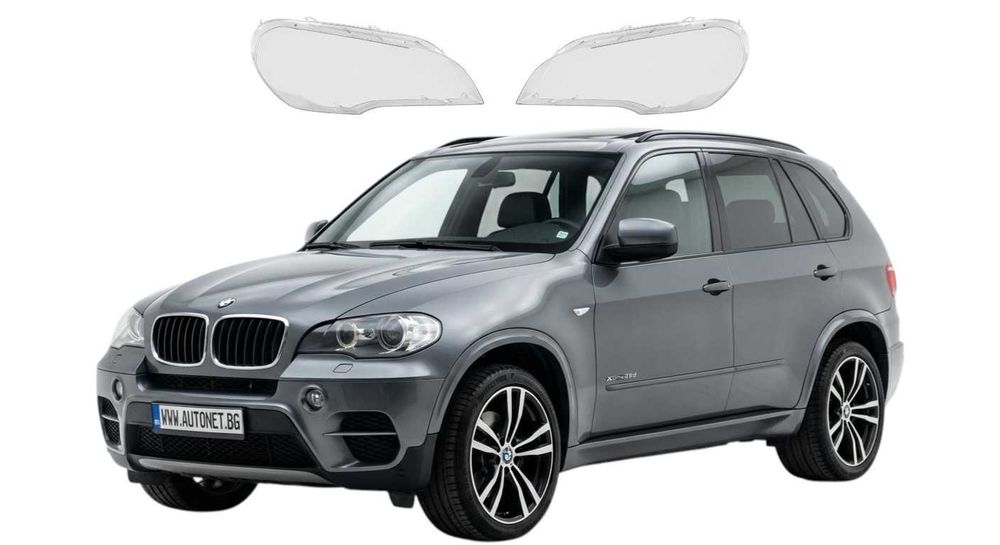 Стъкла за фар BMW X5 E70 2007-2013 , Капаци за фарове E70 X5 ФЕЙС/ПРЕДИ ФЕЙС