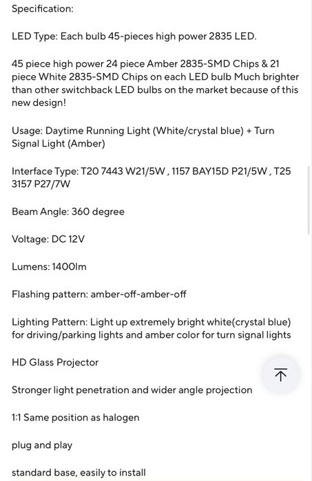Диодни LED Крушки от Швеция / 7443 3157 1157 T20 W21 5W DRL