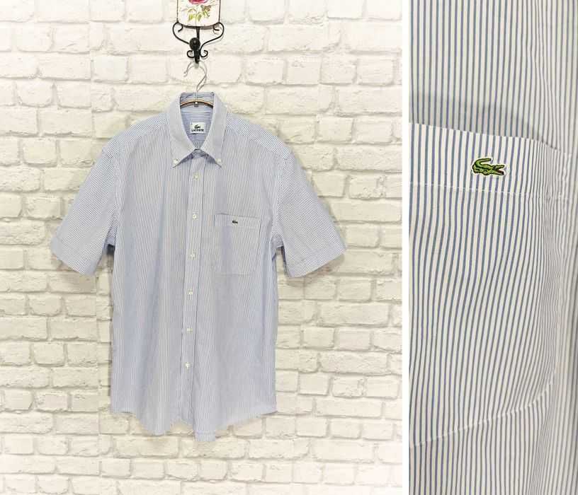 SALE % LACOSTE Оригинална риза с къс ръкав размер 41 / L