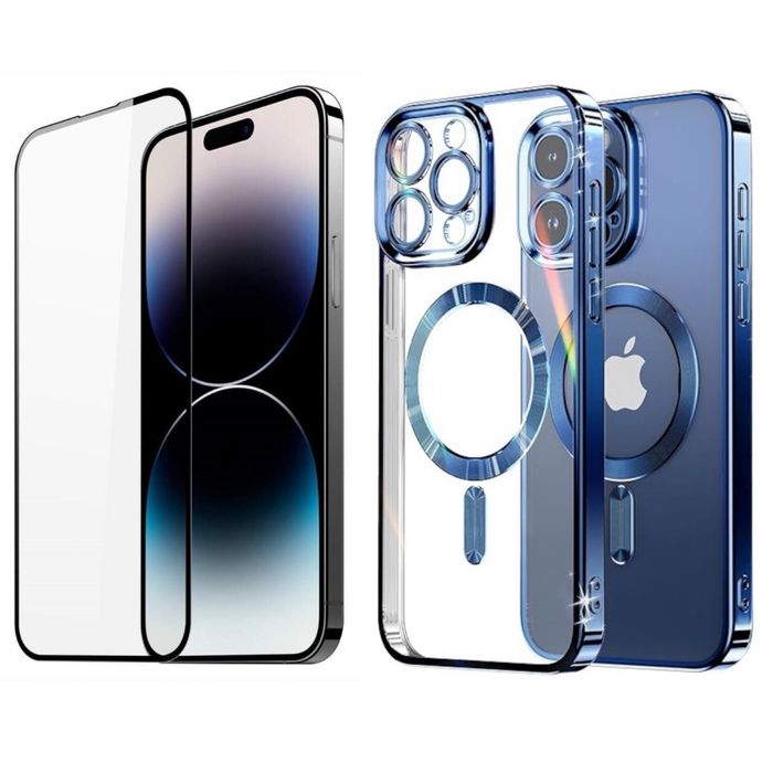 Husa Magsafe Lucioa si Folie Sticla Armour Iphone 12/13/14/PRO/PRO MAX