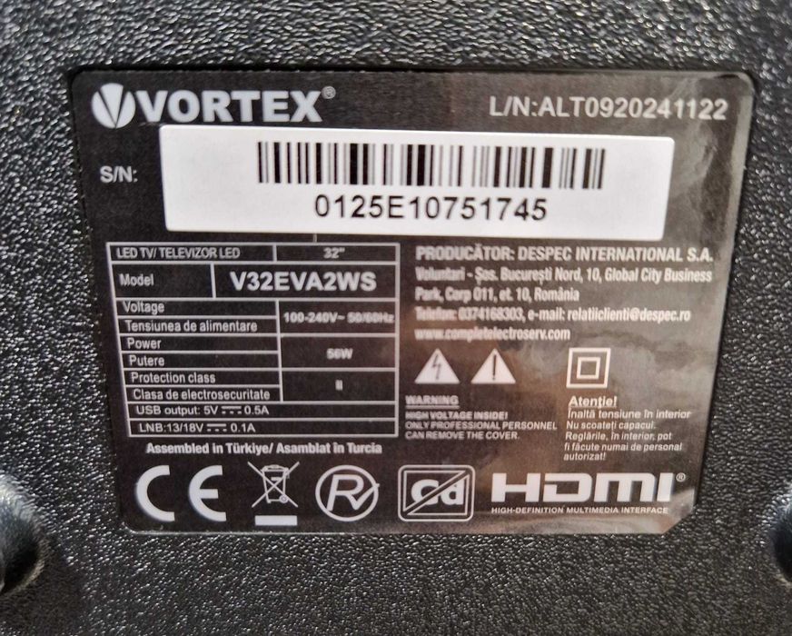 Televizor LED Smart VORTEX V32EVA2WS, HD, 80cm