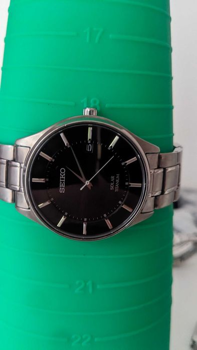 Ceas Seiko solar titan V157-0BX0 cadran negru sunburst, hacking