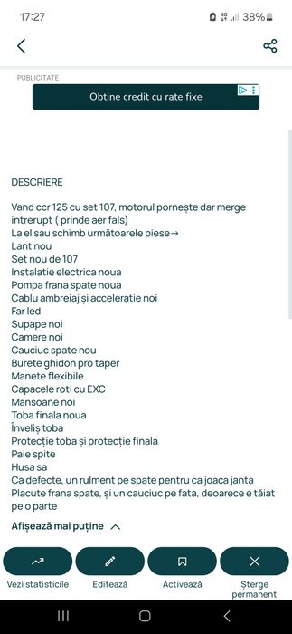 Vand ccr 125 4t 4 trepte de viteze