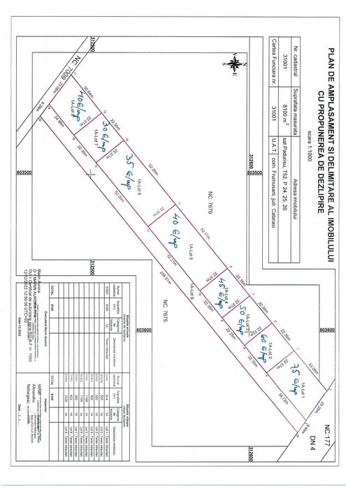 Frumusani, teren intravilan rezidential, in zona de case, la DN4