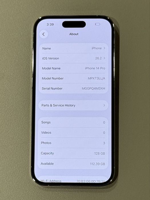 iPhone 14 Pro бял E-sim 96% battery