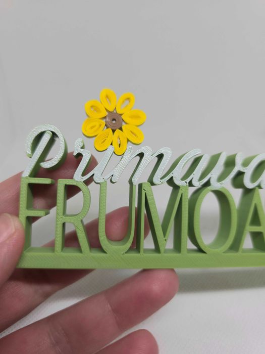 Decoratiune pentru noroc ”Primavara Frumoasa” cu trifoi si floare