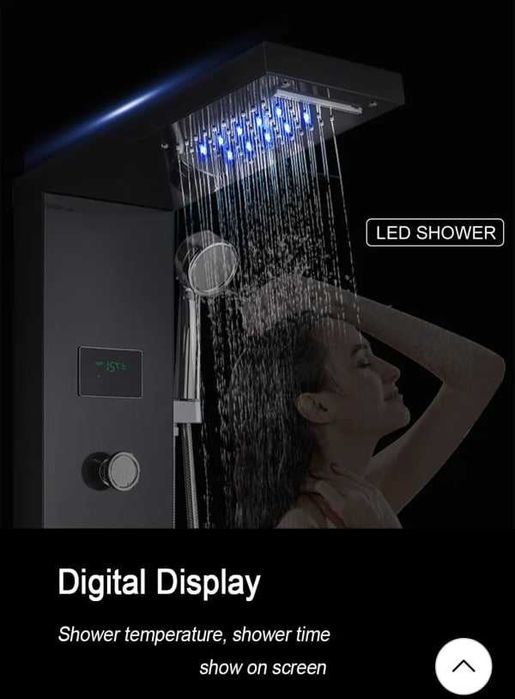 Уникален Хидромасажен душ панел дисплей,лед светлини и много др. екстр