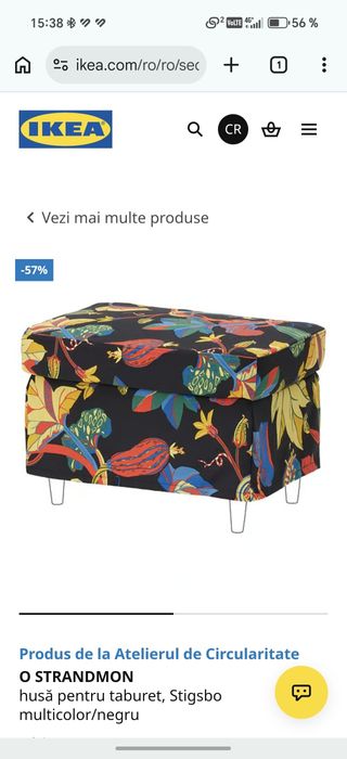 Husa scaun taburet Ikea Strandmon