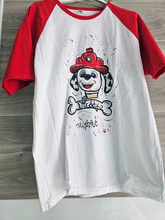 Лот / комплект ръчно рисувани тениски за цялото семейство Пес Патрул