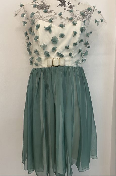 Rochie Ocazie lucrata manual din matase naturala