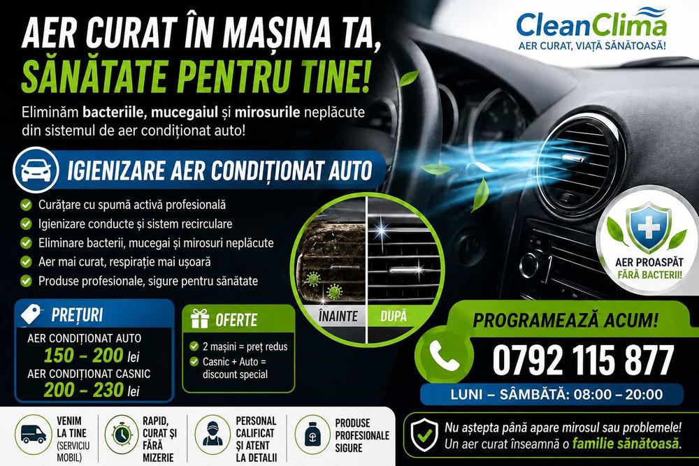 CURATARE AER CONDITIONAT Casnic si Auto Bucuresti Ilfov