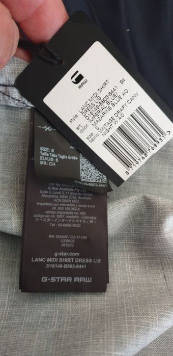 G - Star Lanc Midi Shirt Dress  / S НОВО! ОРИГИНАЛ! Дамска  Рокля!