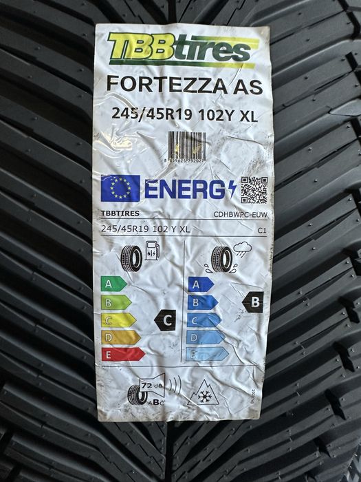 Нови всесезонни гуми TBB TIRES FORTEZZA AS 245/45R19 102Y XL БОРД 2454519