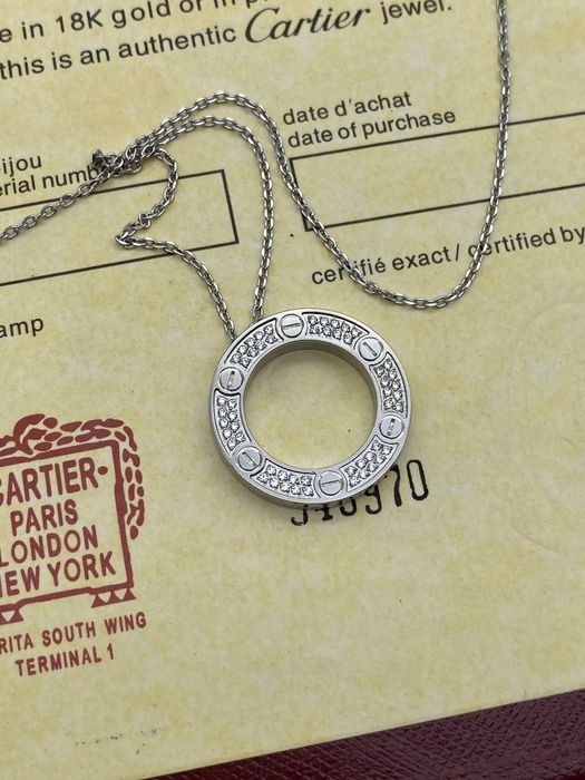 Colier Cartier Love White Gold 24K Diamond