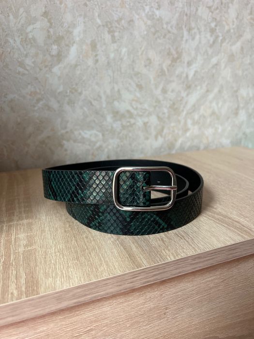 Нов тюркоазен колан от змийска кожа със сребърна катарама на Calliope