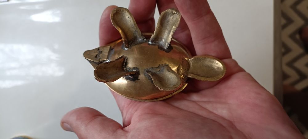 Шкатулка черепаха латунь винтажный