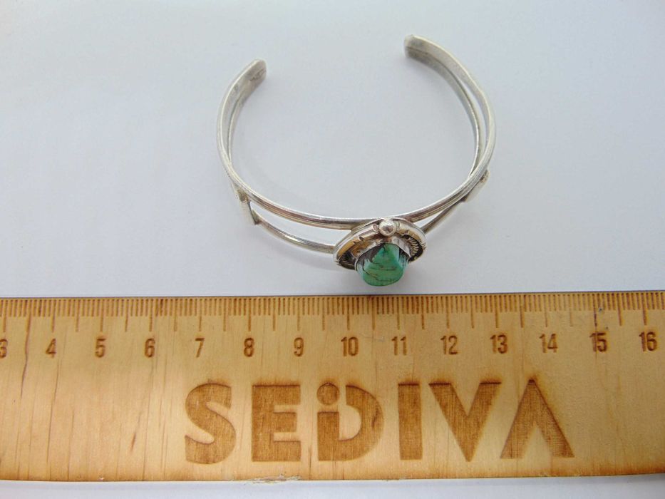 Bratara navajo din argint cu turcoaz