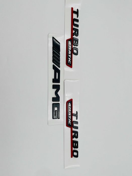 Set Embleme Compatibile Mercedes turbo 4matic amg negru rosu