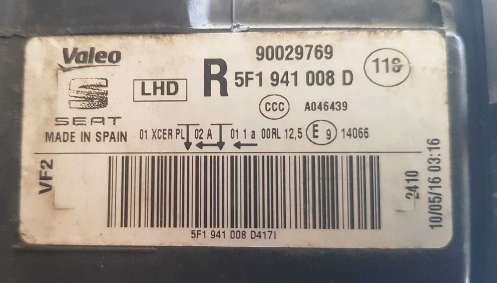 Far dreapta modul led 5F1941008d, Set ambreiaj, Senzor DPF, Roata rezerva Seat Leon III 2.0 Tdi CUNA