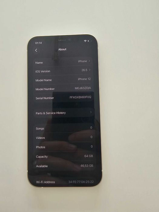 Iphone 12 64GB Alb 100% baterie
