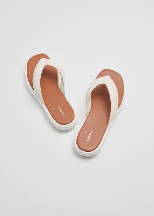 & Other Stories бели дамски чехли от естествена кожа н.39 40