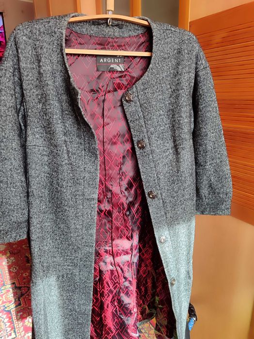 Пальто с поясом р.50