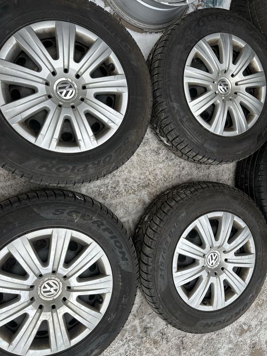 Set jante otel pe 16 originale vw Tiguan  cu cauciucuri 215/6516 Pire