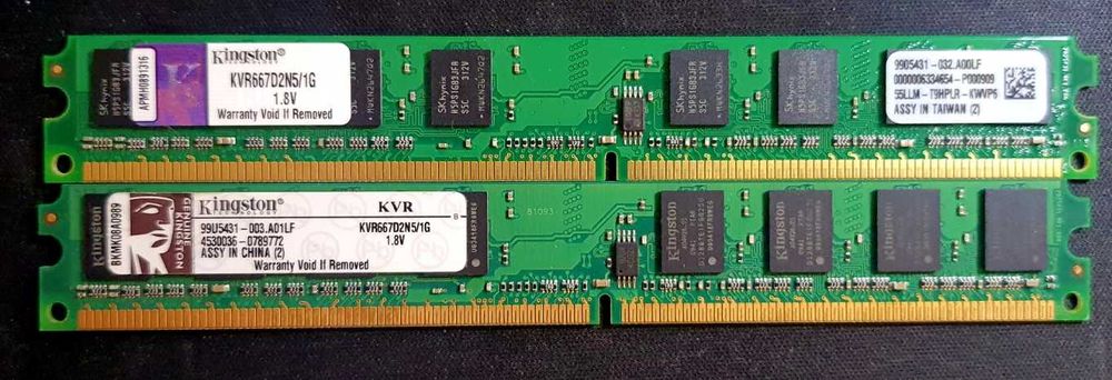 Memorii PC 2 GB RAM DDR3 si 1 GB DDR2
