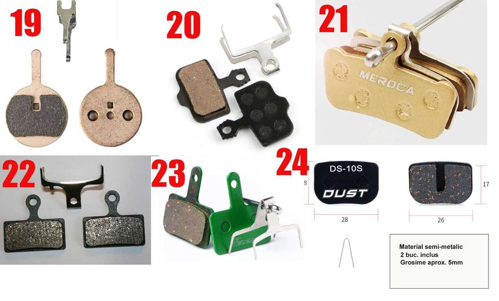 placute frana disc Shimano Sram Avid Formula Magura Hope Tektro Hayes