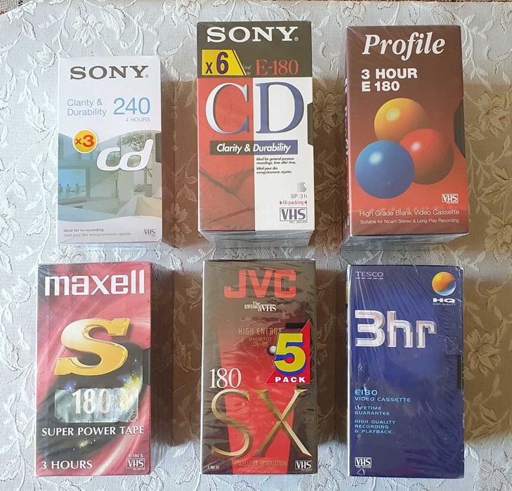 Нови видеокасети VHS TDK, JVC, BASF, Sony, Memorex. Konica