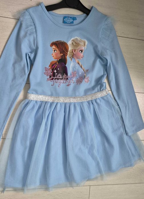 Нови 4 бр. памучни блузки 6-8 години, рокли Елза и Анна